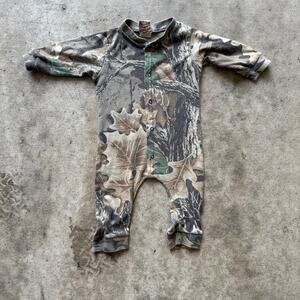 Baby Toddlers Vintage 90's Jordan Lee Camo Camouflage Snap One Piece Romper 3-6M